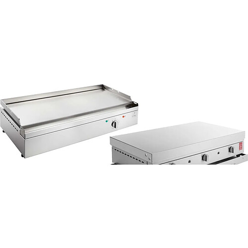 Planet Plancha électrique en inox Chef 80 cm Avec couvercle.