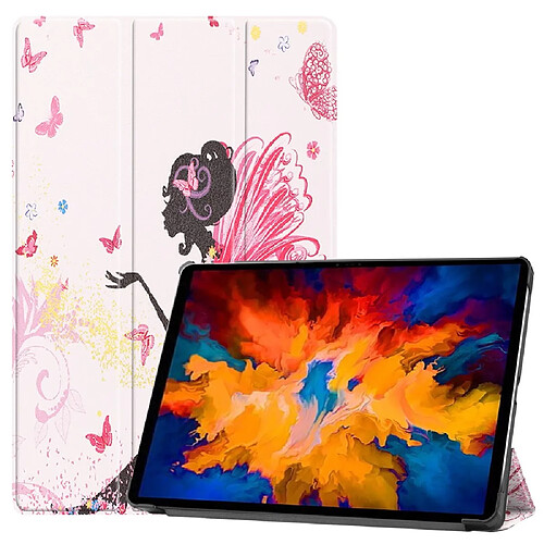 Etui en PU impression de motifs avec support tri-pliure la tour pour votre Lenovo Tab P11 Pro TB-J706F