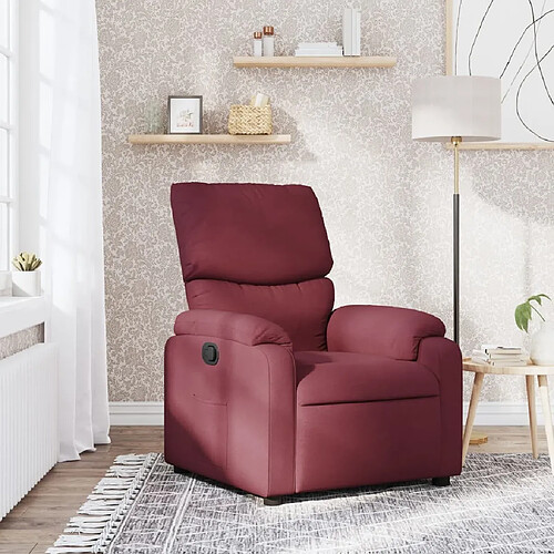 Maison Chic Fauteuil inclinable,Fauteuil luxe de relaxation Rouge bordeaux Tissu -MN65702