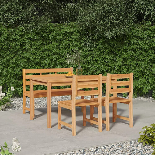 Salle à dîner de jardin 4 pcs,Table et chaise à manger Bois de teck massif -MN13952