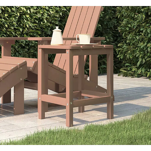 vidaXL Table de jardin Adirondack Marron 38x38x46 cm PEHD