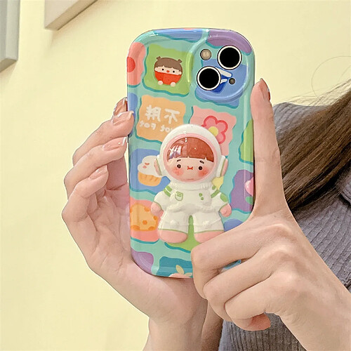 GUPBOO Étui pour iPhone13 coque de téléphone portable dessin animé fille astronaute tridimensionnelle