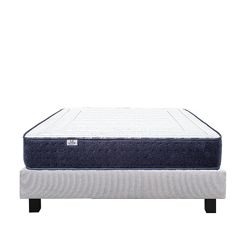 LUXURY LITERIE Ensemble matelas Nuage 140x200 cm + sommier gris ep20cm