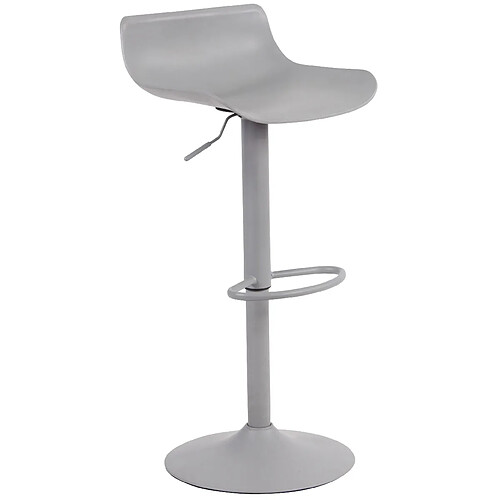 Decoshop26 Tabouret de bar x1 avec repose-pieds hauteur réglable desing moderne en plastique gris et métal gris 10_0004535