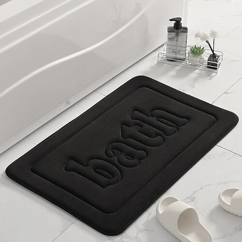 LUUCOZK Tapis de bain antidérapants absorbants à séchage rapide pour salle de bain - Noir-50 x 80cm