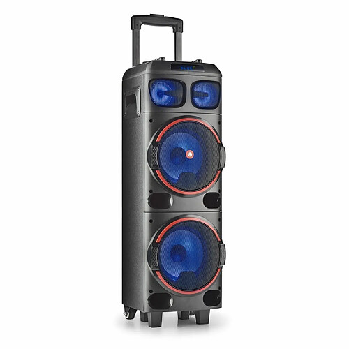 NGS Wild Dub 1 - Haut-Parleur Portable 300W Compatible avec la Technologie Stéréo Bluetooth / True Wireless, Double Subwoofer 8"