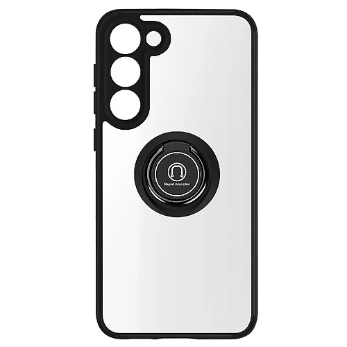 Avizar Coque pour Samsung Galaxy S23 Bi-matière Bague Métallique Support Vidéo Noir