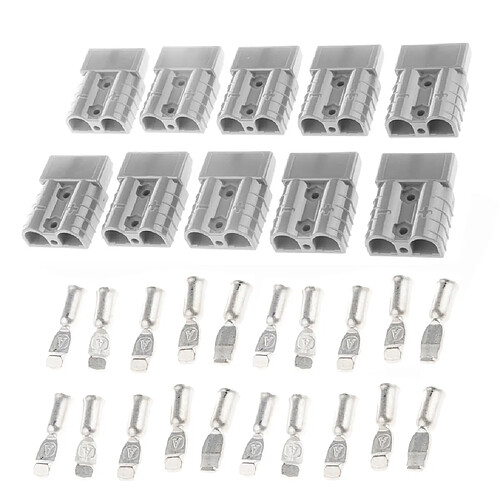 10pcs 50a 600v 8awg connecteur rapide connecteur treuil chariot élévateur gris