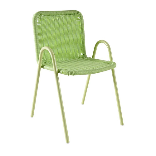 Aubry Gaspard Chaise enfant en polyrésine verte.