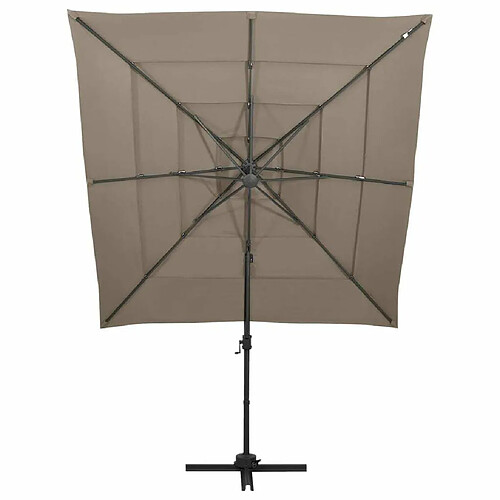 Maison Chic Parasol Jardin | Parasol à 4 niveaux avec mat en aluminium Taupe 250x250 cm - GKD96008