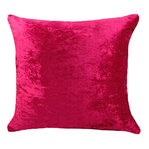 60x60cm courte housse de coussin velours peluche carré pour canapé lit rose profonde