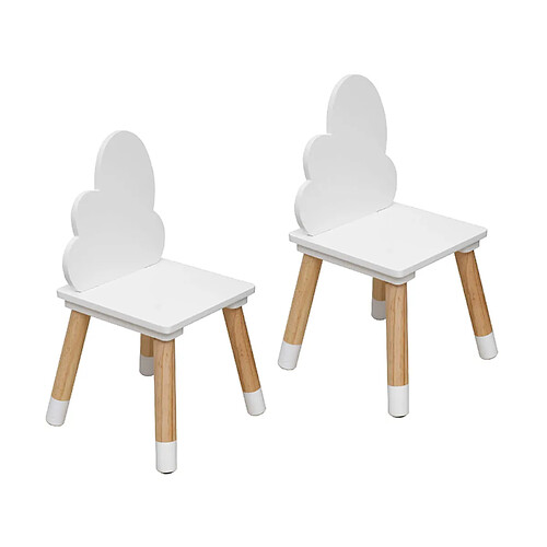 Mobili Rebecca Chaises pour enfants Rebecca Mobili Tamar 50x25x25 MDF Pin Blanc Marron ENSEMBLE 2 pcs