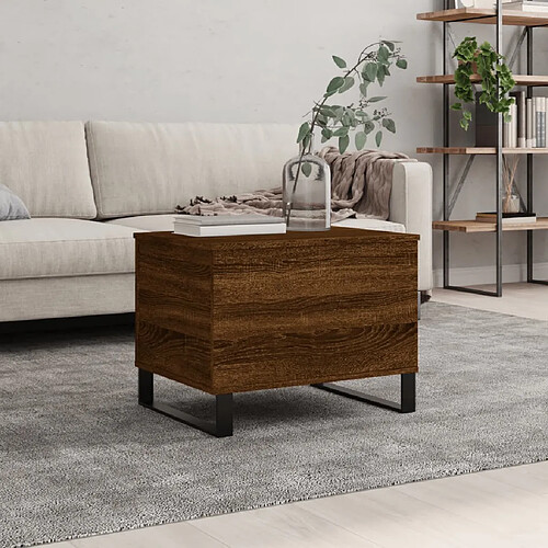 vidaXL Table basse Chêne marron 60x44,5x45 cm Bois d'ingénierie