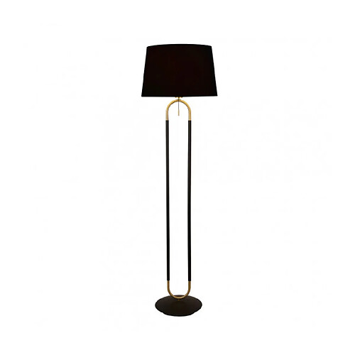 Searchlight Lampadaire Jazz Plastique,velours,acier doux Noir,laiton satiné,Noir 1 ampoule 139,5cm