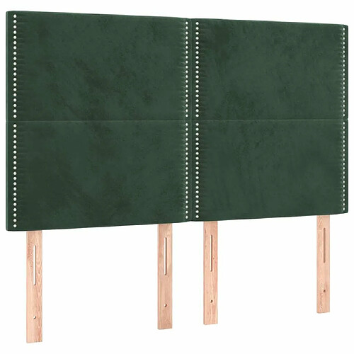 Maison Chic Lot de 4 Têtes de lit design pour chambre - Décoration de lit Vert foncé 72x5x78/88 cm Velours -MN35424