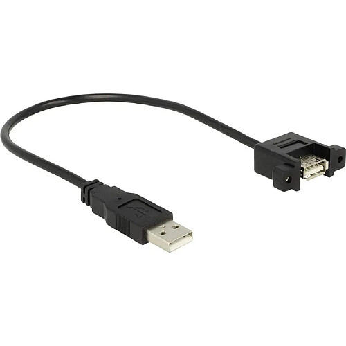 DeLOCK 85462 0.25m USB A USB A Mâle Femelle Noir câble USB - Câbles USB (0,25 m, USB A, USB A, 2.0, 480 Mbit/s, Noir)