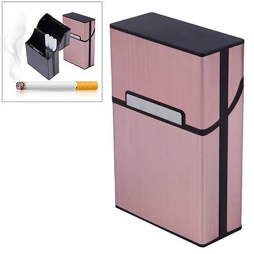 Wewoo Cigarette en aluminium étui à cigarettes porte-tabac boîte de poche conteneur de stockage contenant de fumer ensemble rose