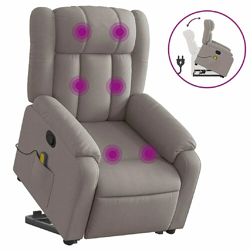 Maison Chic Fauteuil Relax pour salon, Fauteuil inclinable de massage Taupe Tissu -GKD68246