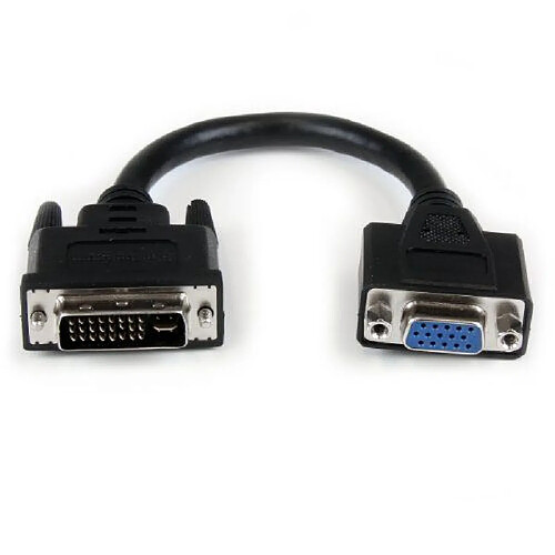 StarTech.com Câble adaptateur DVI vers VGA de 20cm - Convertisseur DVI-I vers HD15 - Mâle / Femelle - Noir