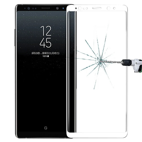 Wewoo Verre trempé blanc pour Samsung Galaxy Note 8 Film protecteur d'écran en incurvé 3D ultra-mince