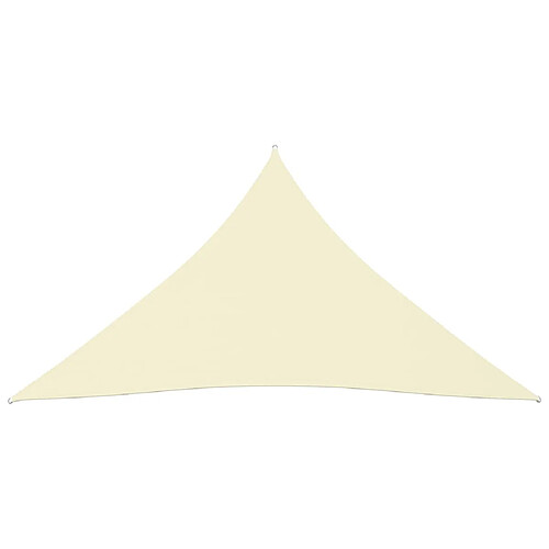 Helloshop26 Voile d'ombrage parasol tissu oxford triangulaire 4 x 5 x 5 m crème 02_0009890