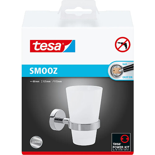 tesa Support pour verre à dents SMOOZ, avec colle, chromé ()