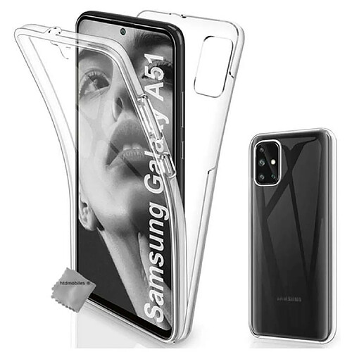 Htdmobiles Coque silicone gel fine 360 integrale (avant et arriere) pour Samsung Galaxy A51 + film ecran - TRANSPARENT