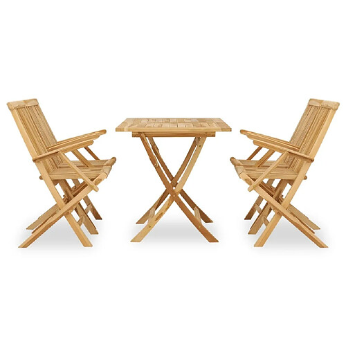 Maison Chic Mobilier à dîner 5 pcs de jardin - Ensemble table et chaises d'extérieur - Salon/Mobilier de jardin classique Bois de teck massif -MN38668