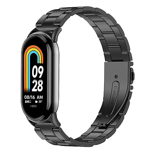 PHONECARE Bracelet Acier Stainless Lux + Outil pour Xiaomi Mi Band 8 - Noir