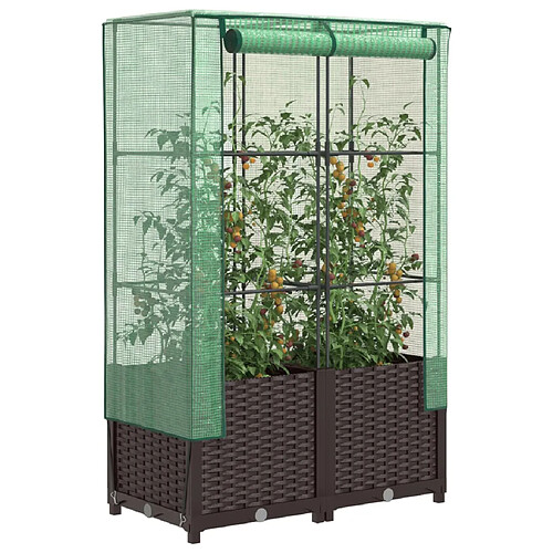 vidaXL Jardinière surélevée avec housse aspect rotin 80x40x138 cm