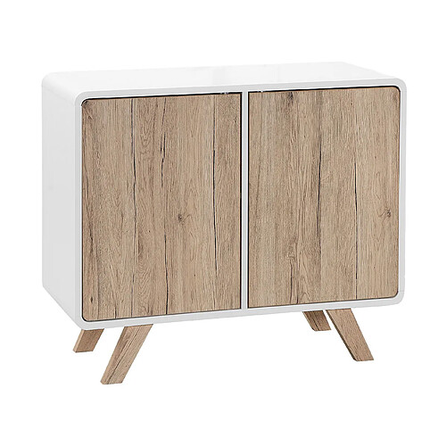 Beliani Commode blanche et bois clair MILO