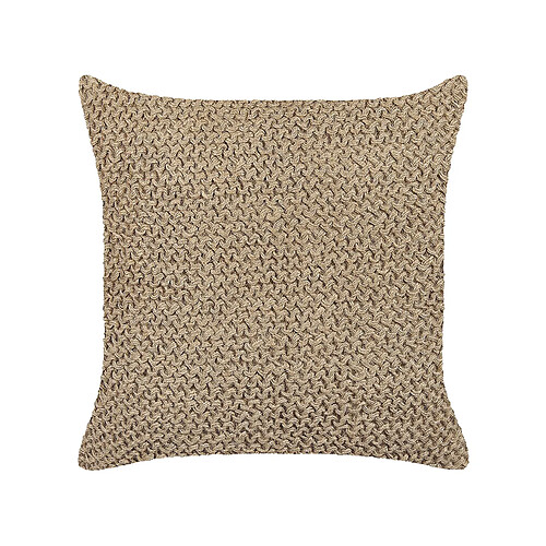 Beliani Coussin BEGONIA Jute 45 x 45 cm Unicolore Touffeté Naturel