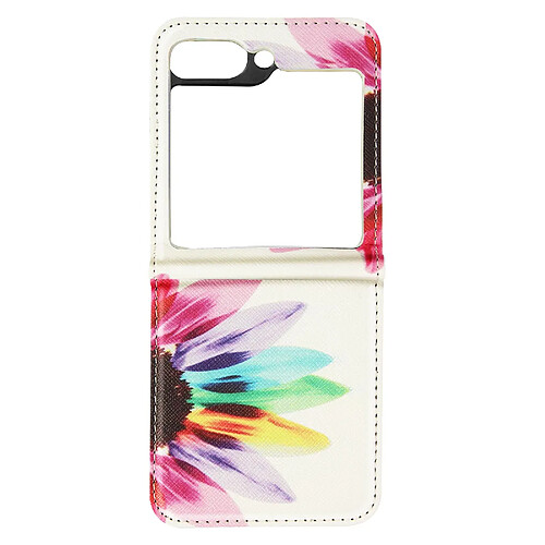 Avizar Coque Sun Flower pour Samsung Galaxy Z Flip 5 Rigide revêtement simili cuir