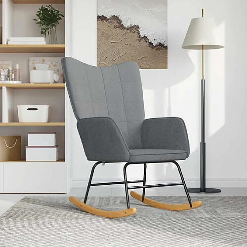 vidaXL Chaise à bascule Gris clair Tissu