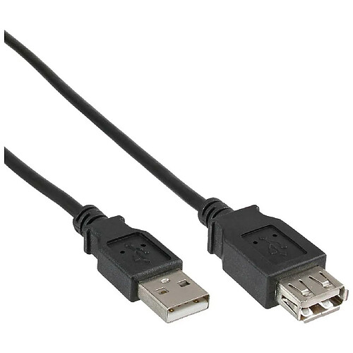 Câble de rallonge USB 2.0 InLine® Un mâle à une femelle noire 0.5m