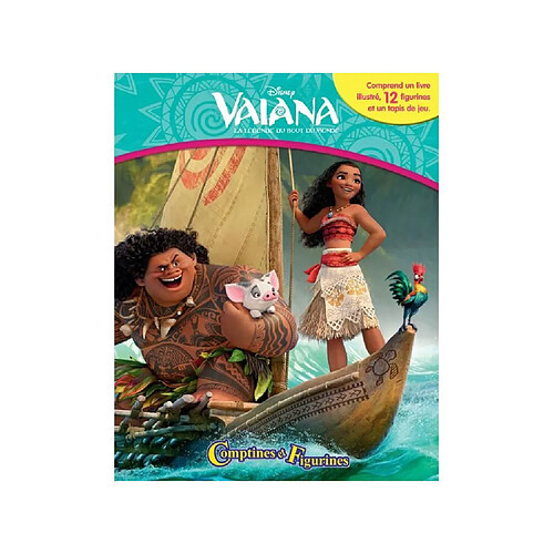 DISNEY VAIANA 10 figurines et un tapis de jeu - Livre cartonné de 10 pages - Editions Phidal