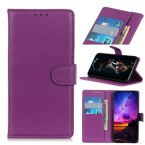 Etui en PU + TPU texture de bord litchi souple avec support violet pour votre Huawei Nova 8 SE