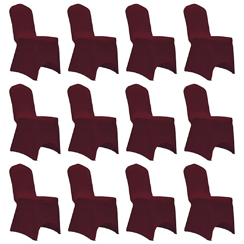 Housses élastiques de chaise vidaXL - Bordeaux - 12 pcs