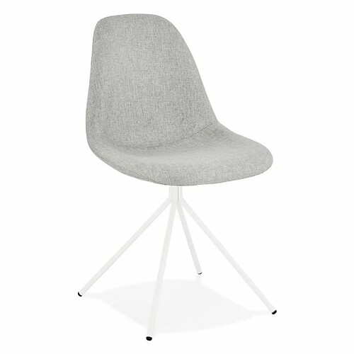 Paris Prix Chaise Design en Tissu Monica 84cm Gris & Blanc