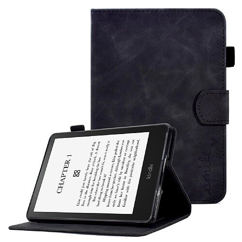 Etui en PU motif coeur d'amour avec support et porte-carte pour votre Amazon Kindle Paperwhite 5 (2021) - noir