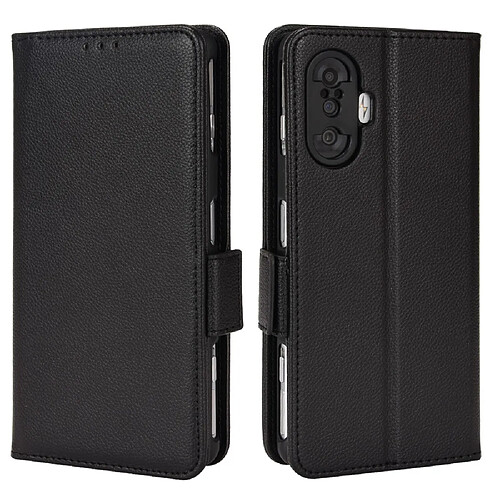 Etui en PU texture litchi, fermoir aimanté avec support noir pour votre Xiaomi Poco F3 GT/Redmi K40 Gaming