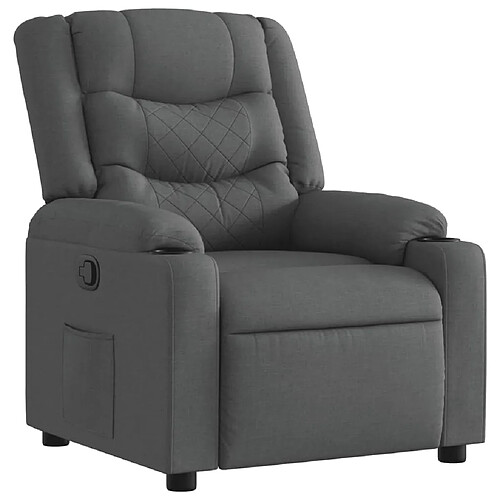 Maison Chic Fauteuil Relax pour salon, Fauteuil inclinable Gris foncé Tissu -GKD82979