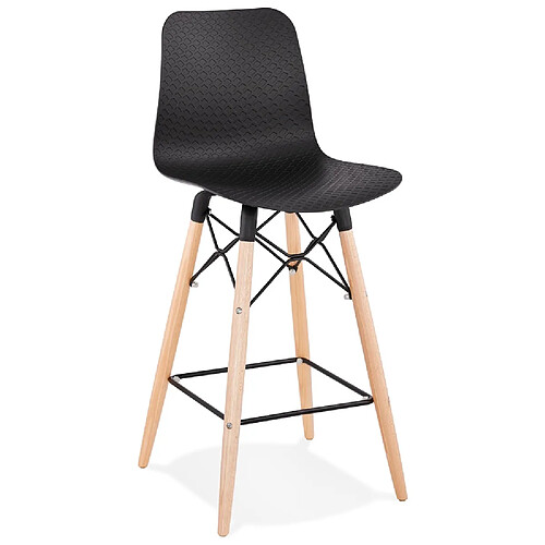 Alterego Tabouret snack mi-hauteur 'MOZAIK MINI' noir style scandinave