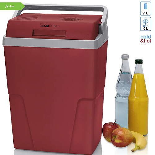 Glacière électrique 25 litres A++ 12V / 230V Voiture et Camping, 600 , Rouge, Clatronic, KB 3713