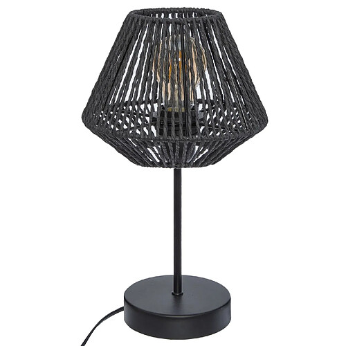 Atmosphera, Createur D'Interieur Lampe à poser effet corde Jily - Noir - Hauteur 34 cm.