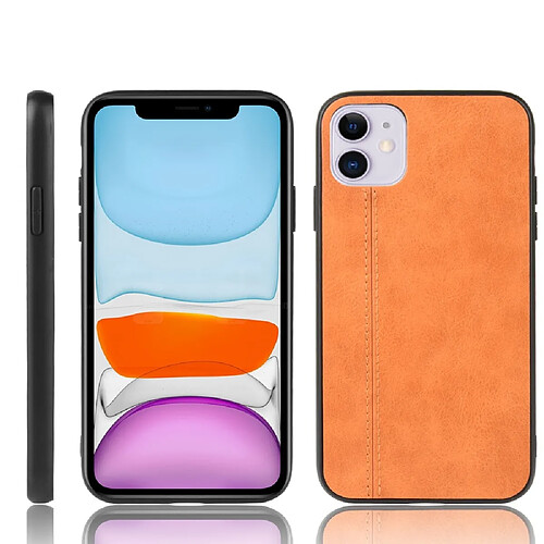 Wewoo Coque Rigide Motif de peau de vache à motifs de peau de choc pour iPhone 11 PC + PU + TPU Orange