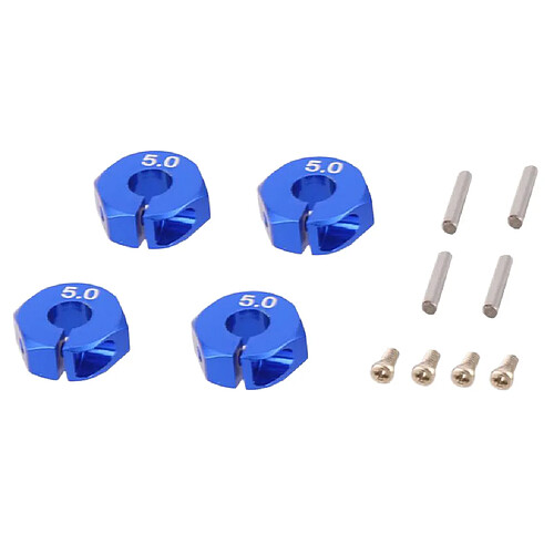 4x Roue Hexagonale 12mm Drive Hubs Partie De Mise à Niveau Pour 1/10 RC Voiture RC4WD D90 Bleu 5mm