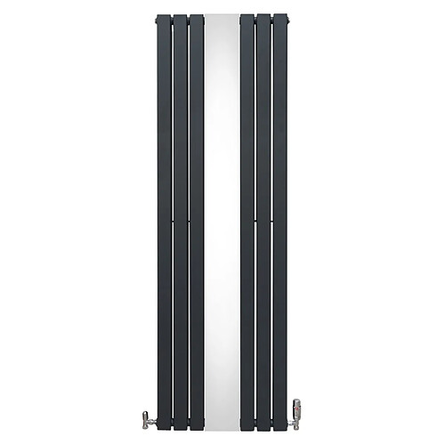 Monstershop Radiateur Plat avec Miroir & Valves - 1800mm x 565mm – Gris Anthracite