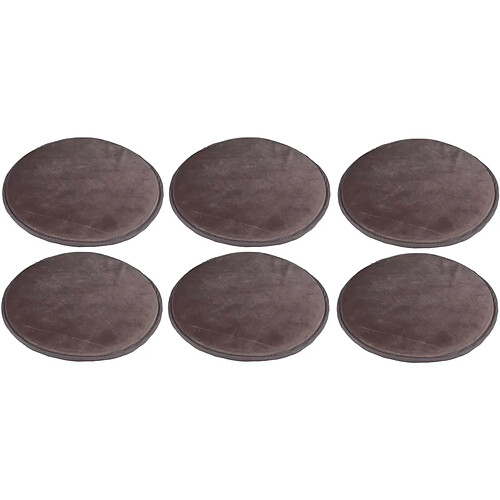 The Home Deco Factory Set de 6 galettes de chaises en velours 34 cm taupe.