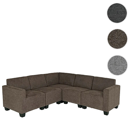 Mendler Modular Sofa-System Ensemble de canapés Lyon 5, tissu/textile ~ brun